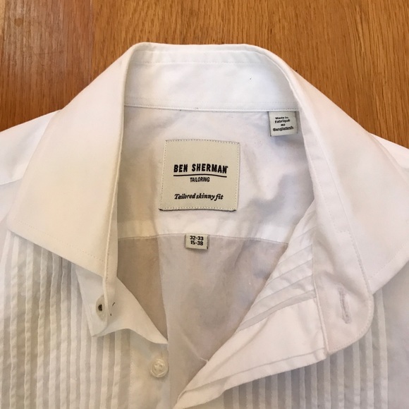 Ben Sherman Skinny Fit Tuxedo Shirt - Picture 2 of 5